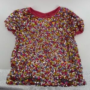 Garanimals 365 Kids Girls Multicolor Sequin Short Sleeve Top- Size 8